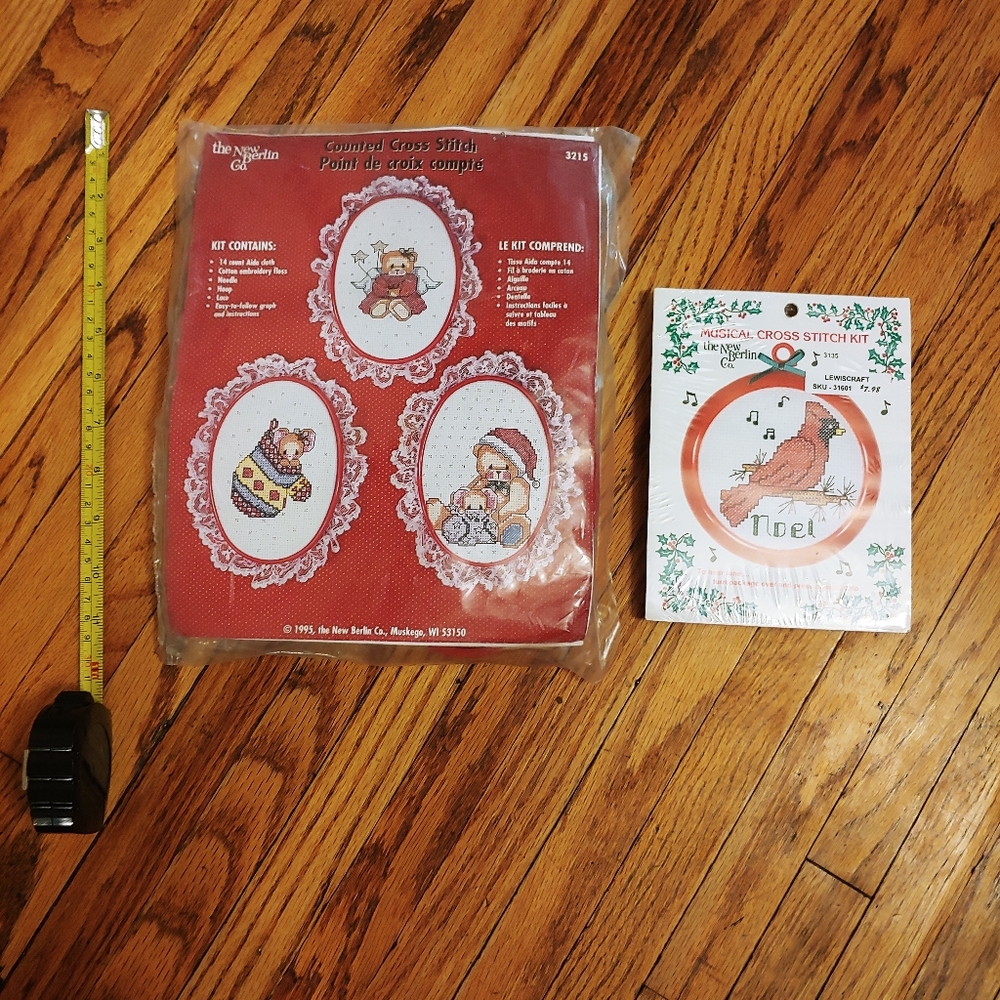 NWT Vintage 90's Lot of 2 embroidery Christmas kits